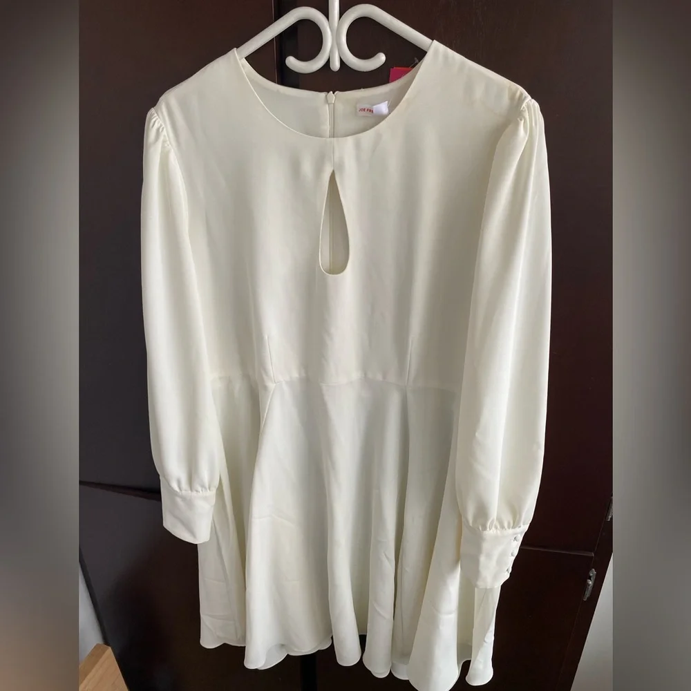 Joe Fresh x Roxy Earle BNWT women’s winter white key hole skater dress size 16 - Picture 2 of 12